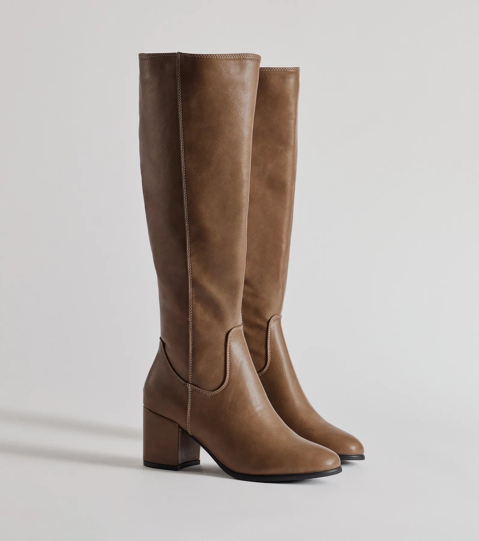 Chic Strides Faux Leather Under-The-Knee Boots