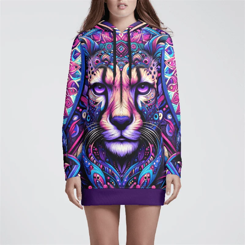 Spirit Cheetah Womens Hoodie Dress