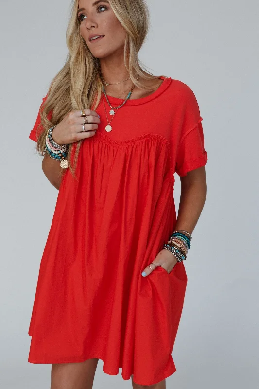 Sweetheart Breeze Tee Dress - Orange