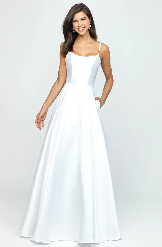 Madison James - 19-107SC Seamed Sqaure Mikado Ballgown