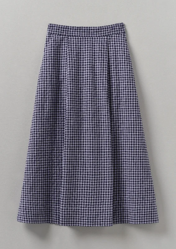 Cotton Gingham Seersucker Skirt | Lilac Street style unclassified skirts