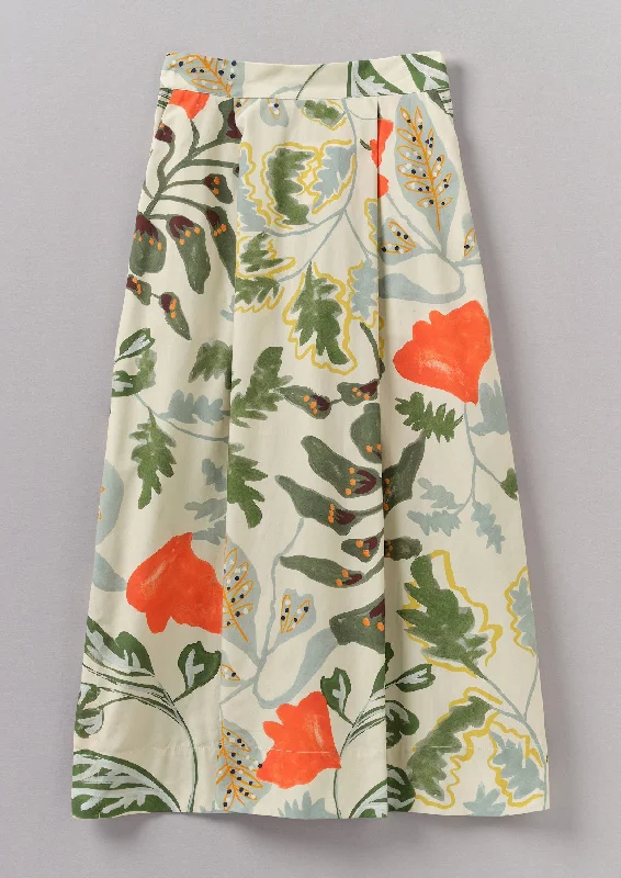 Foliage Print Poplin Skirt | Putty Corset unclassified skirts